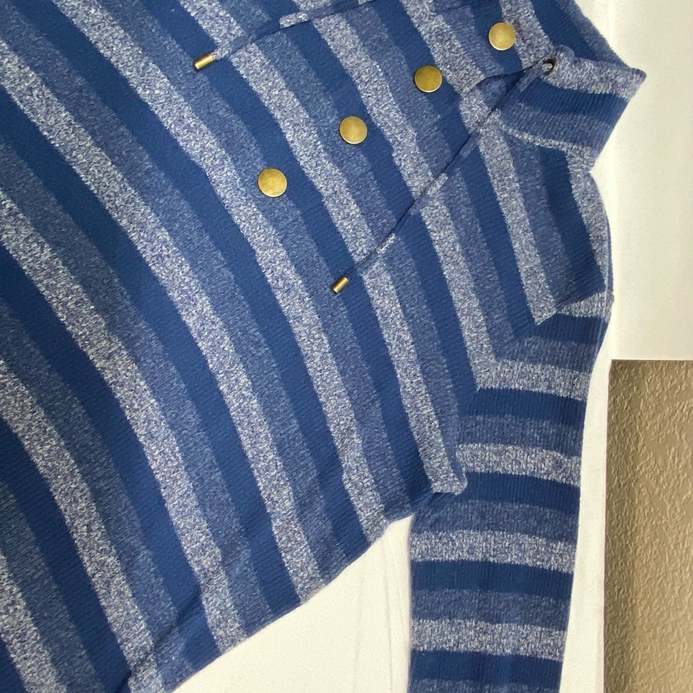 * Ruby Rd. Mens size large button 1/3 front layering pull over sweater striped - Picture 4 of 11
